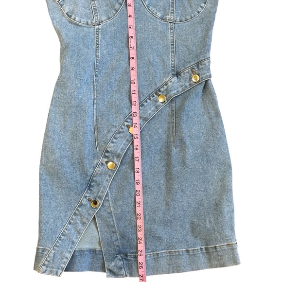 Chic Strapless Denim Mini Dress - Picture 7 of 9